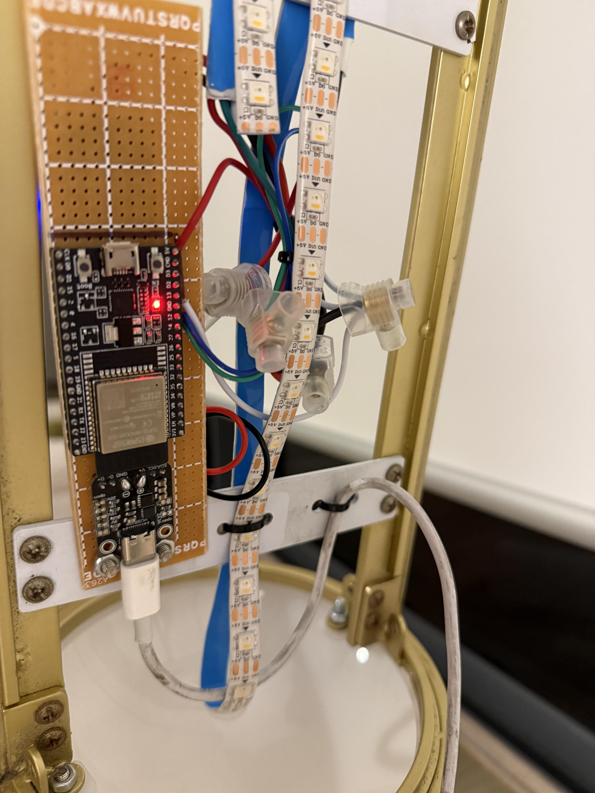USB PD breakout board and ESP32 mounted on proto board