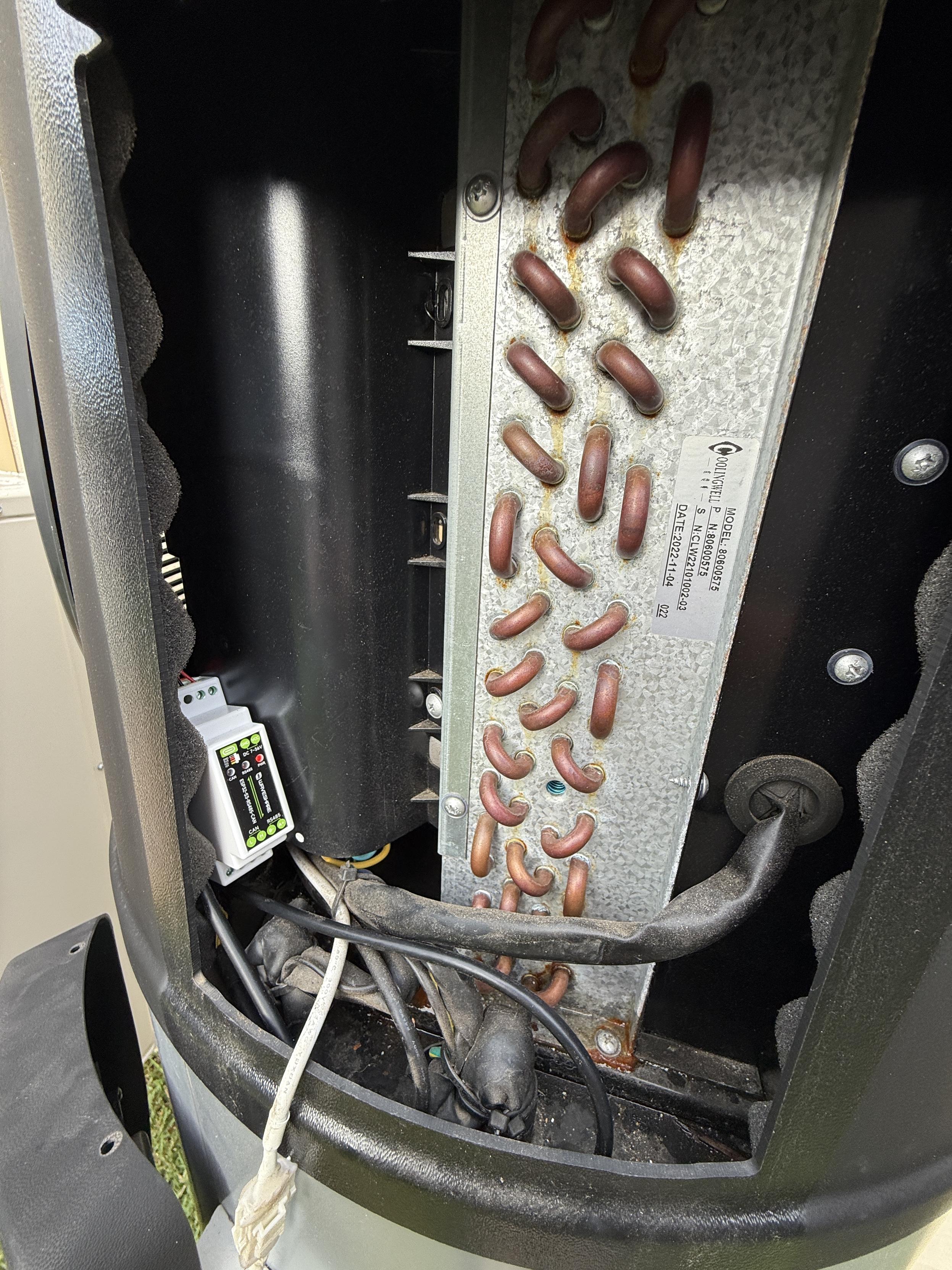 Waveshare module installed in the heat pump