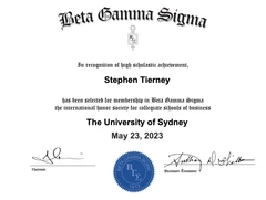 Academic of the Year - Beta Gamma Sigma Honour Society